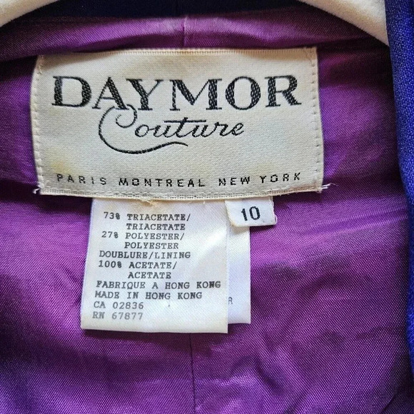 Daymor Couture Vintage Suit Size 10 Purple‎ Beaded Snap Front Blazer Maxi Skirt - Picture 10 of 16